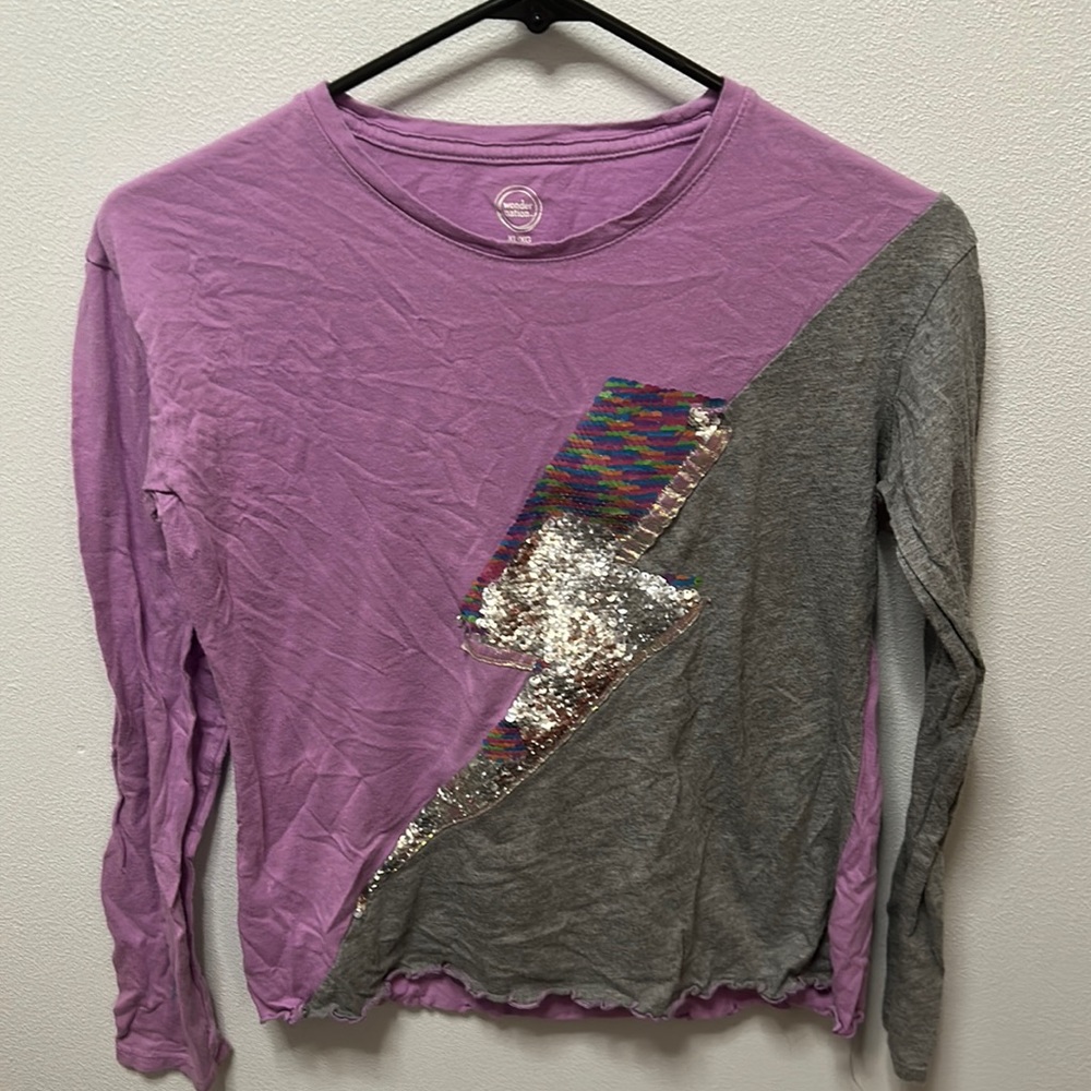 Girls sequin flip shirt